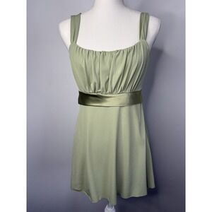 Vintage Womens Y2K  Satin Babydoll Top Size Large Forest Fairy Coquette USA